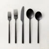 20-Piece Parallel Brushed Black Flatware Set