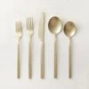 20-Piece Parallel Brushed Champagne Gold Flatware Set
