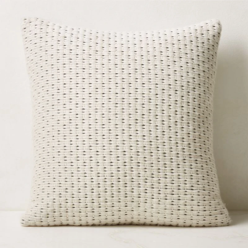 Alco Woven White Throw Pillow With Down-Alternative Insert 23''