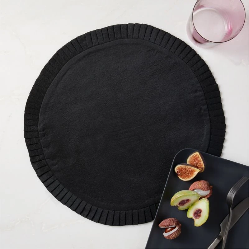 Alcott Black Round Placemat - Image 2