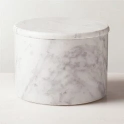 Arris Large White Marble Canister