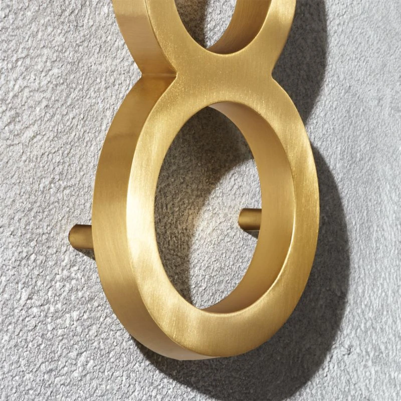 Aurele 6" Brushed Brass House Number 1 - Image 3