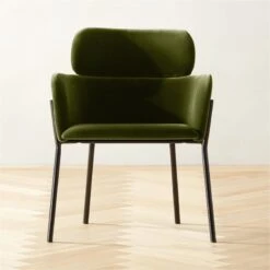 Azalea Green Velvet Dining Armchair