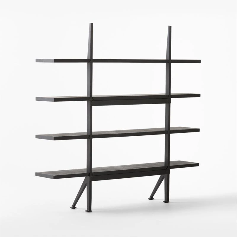 Azzurra Black Metal And Wood Bookshelf - Image 5