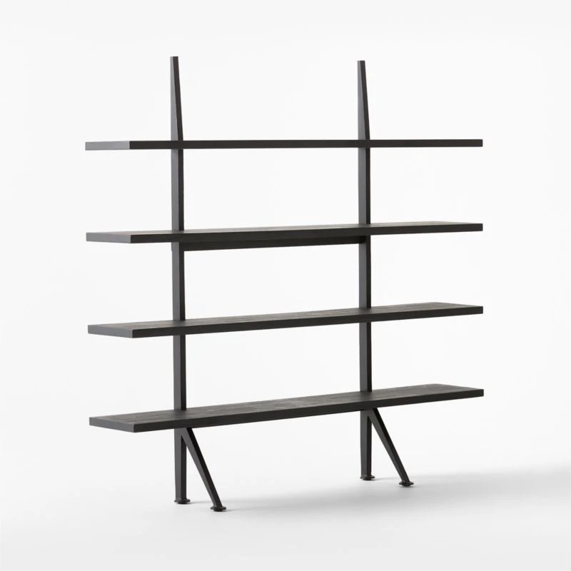 Azzurra Black Metal And Wood Bookshelf - Image 3
