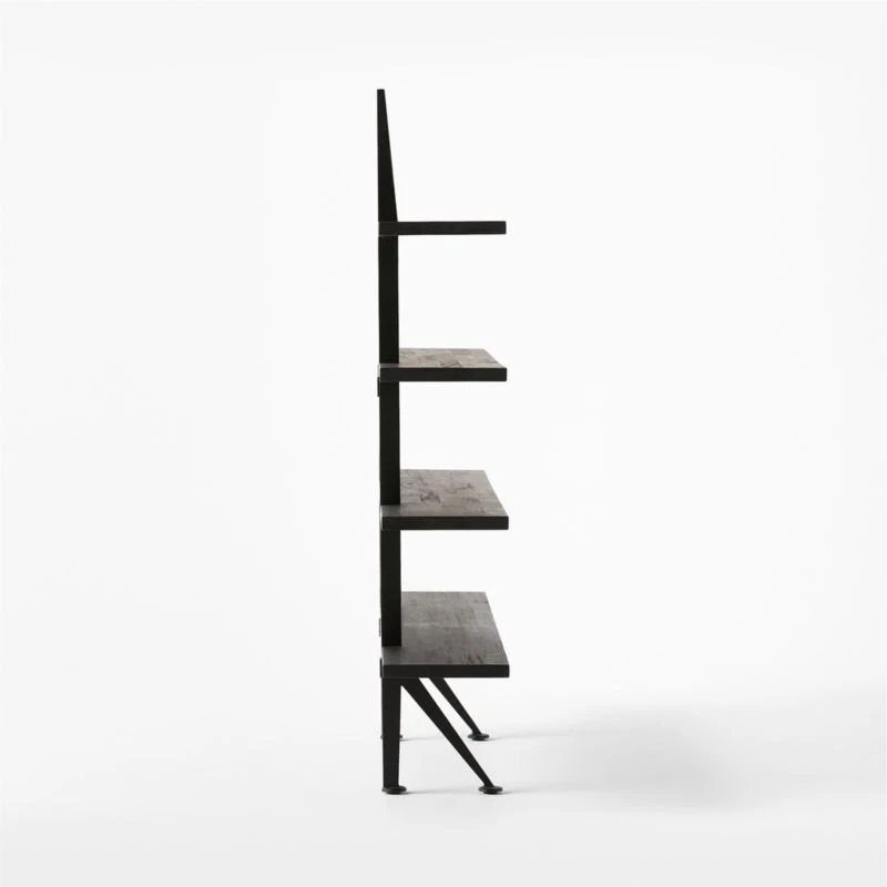 Azzurra Black Metal And Wood Bookshelf - Image 4