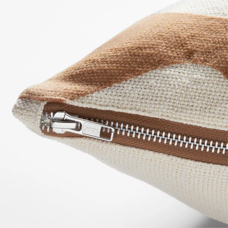 Barcelos Light Brown Throw Pillow With Down-Alternative Insert 23'' - Image 3