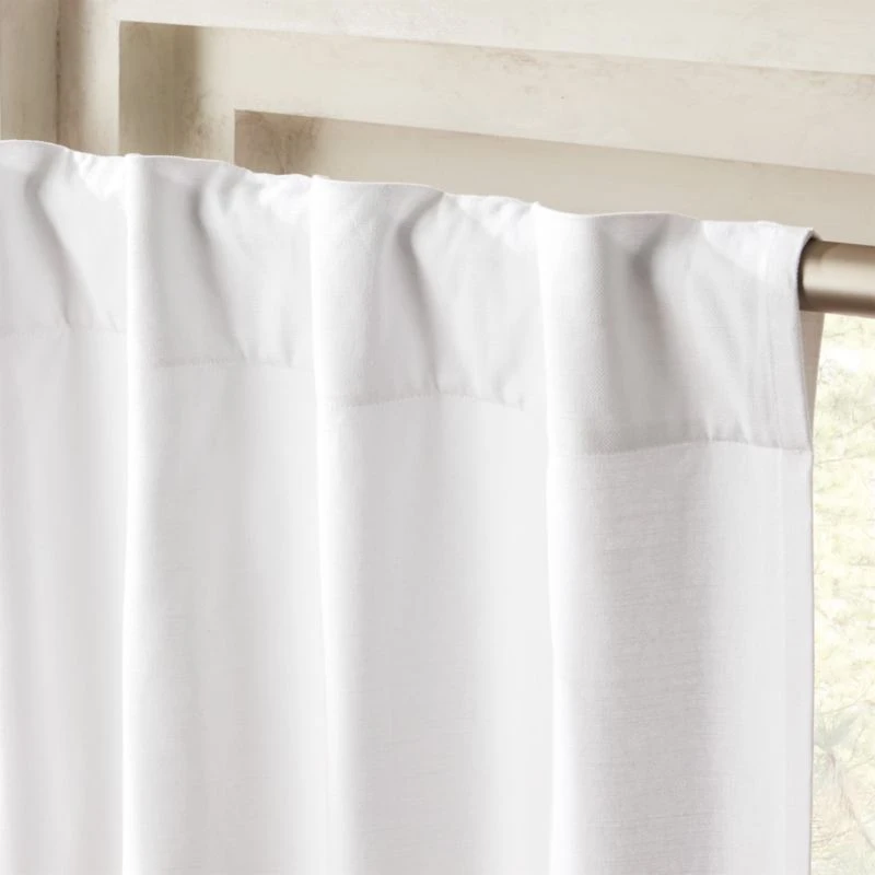 White Cotton Basketweave Window Curtain Panel 48"x84" - Image 2