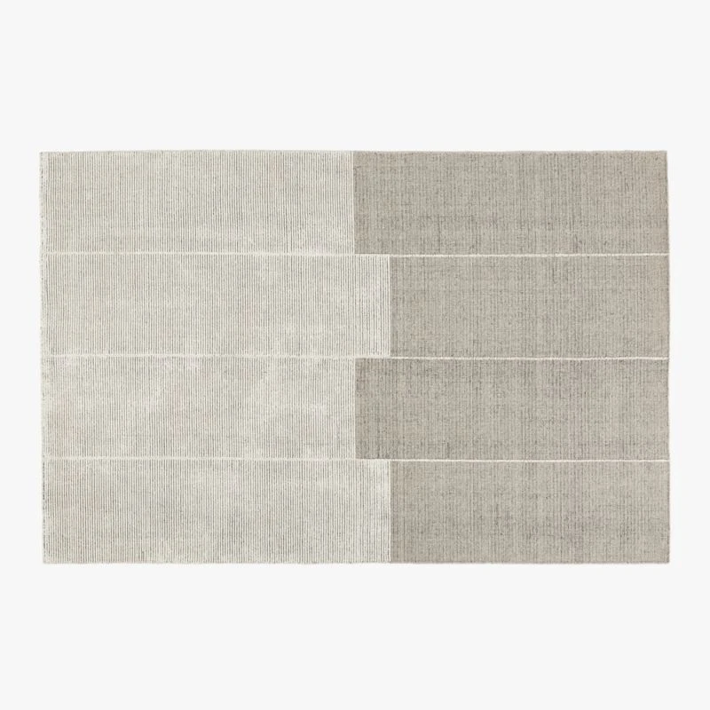 Bass Grey Handloomed Area Rug 5'x8'