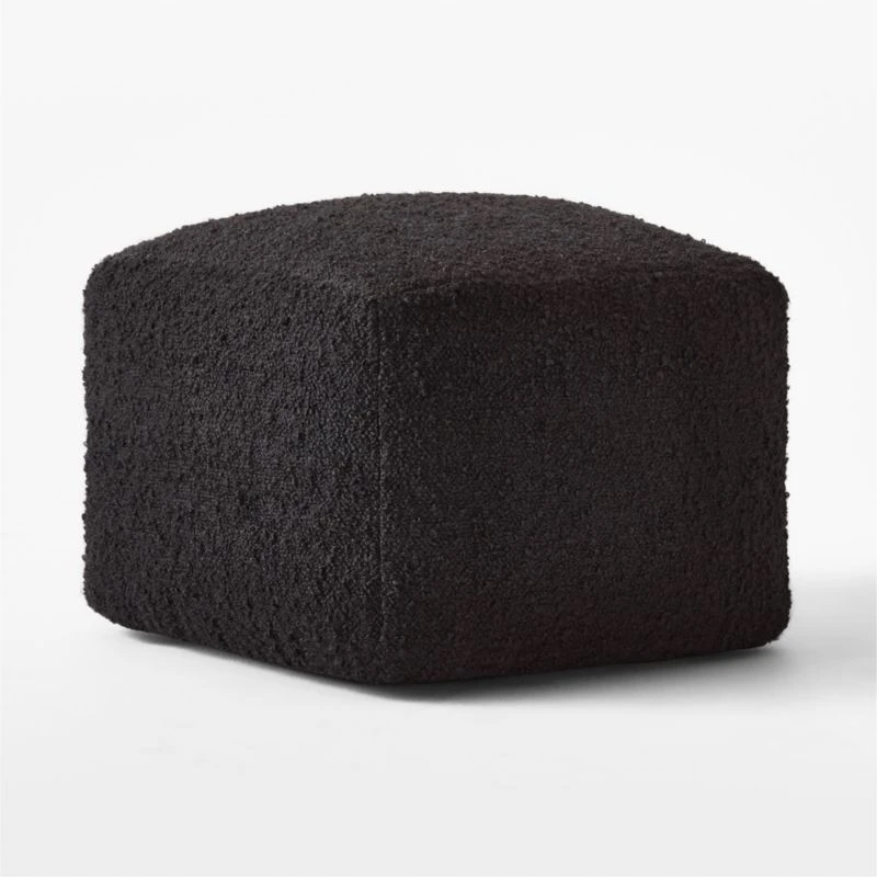 Black Boucle Pouf - Image 2