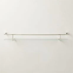 Blaine Polished Nickel Wall Shelf With Rail 36"