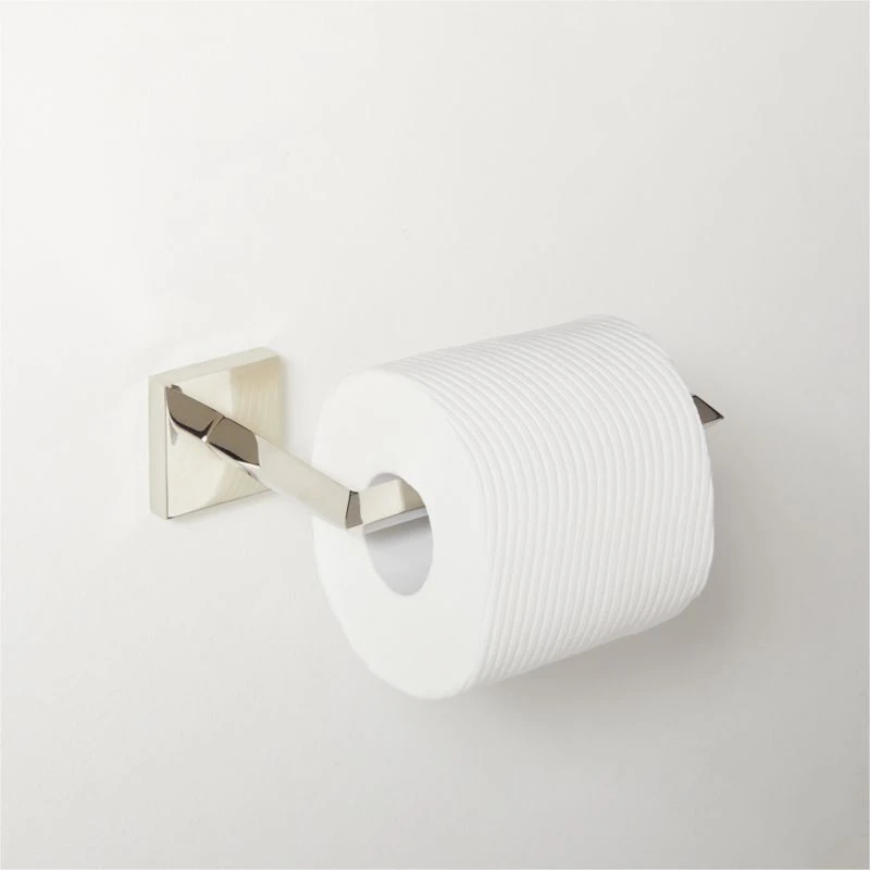 Blaine Polished Nickel Wall Mount Toilet Paper Holder - Image 2