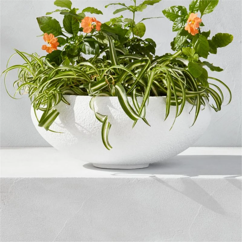 Boka White Concrete Indoor/Outdoor Planter Bowl Small - Image 3