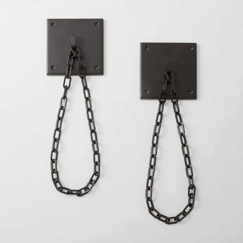 Bolt Matte Black Chain Curtain Tiebacks Set Of 2