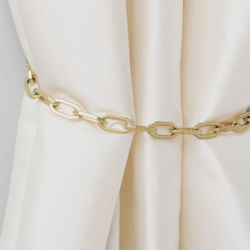 Bolt Polished Brass Chain Curtain Tiebacks Set Of 2 - Image 2