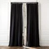 Black Boucle Window Curtain Panel 48''x84''