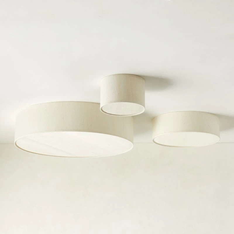 Boum Raw Silk Drum Flush Mount Light 19.75" - Image 4