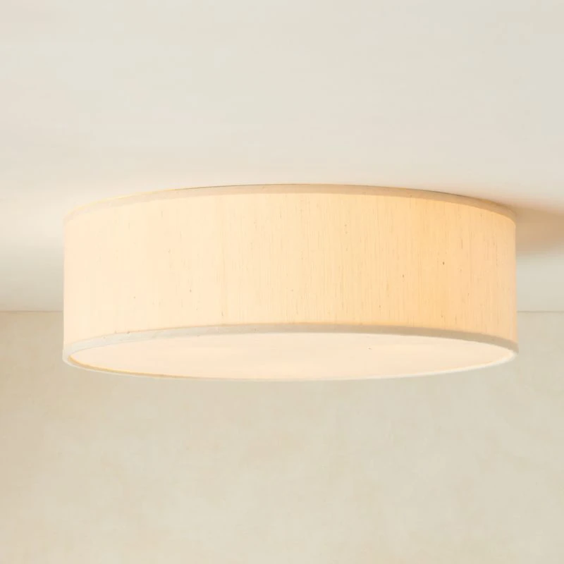 Boum Raw Silk Drum Flush Mount Light 19.75" - Image 2