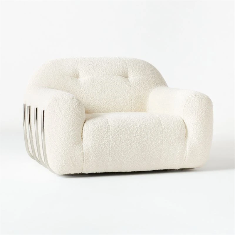 Brace Cream Boucle Chair - Image 3