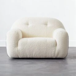 Brace Cream Boucle Chair