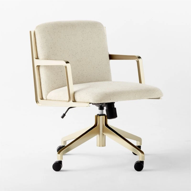 Brecha Ivory Upholstered Office Chair - Image 4