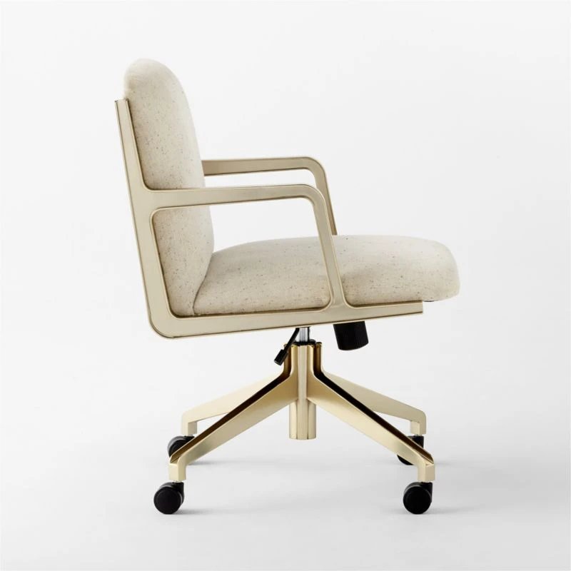 Brecha Ivory Upholstered Office Chair - Image 5