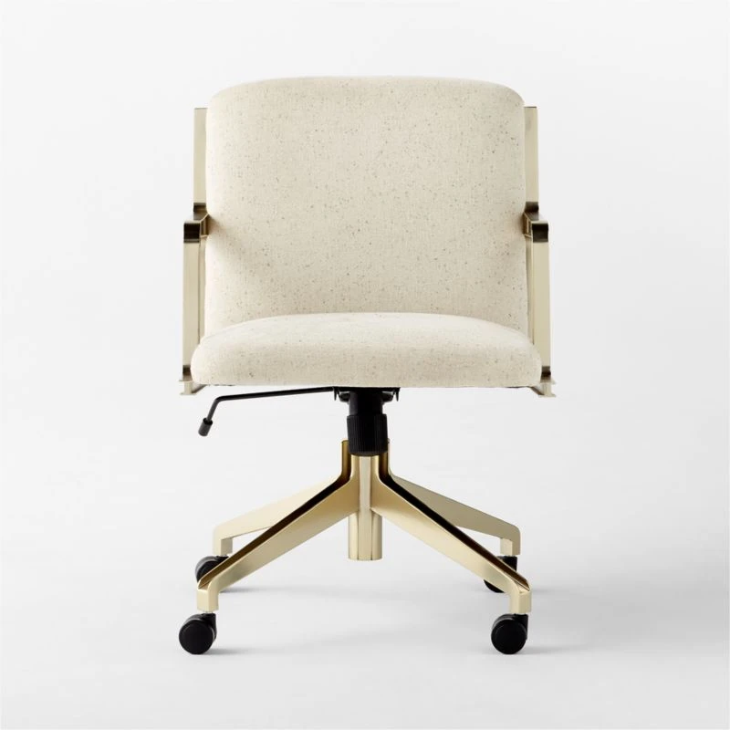 Brecha Ivory Upholstered Office Chair - Image 3