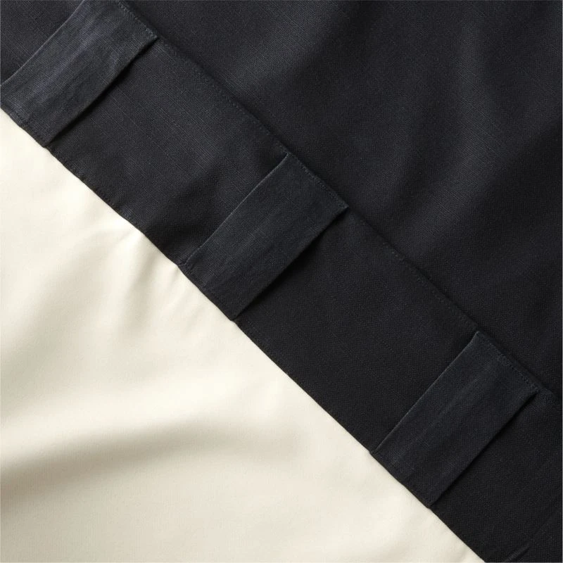 Black Basketweave Blackout Window Curtain Panel 48"x84'' - Image 5