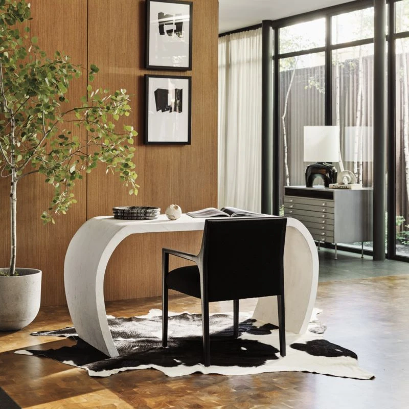 Wynn Ivory Concrete Waterfall Desk - Image 7