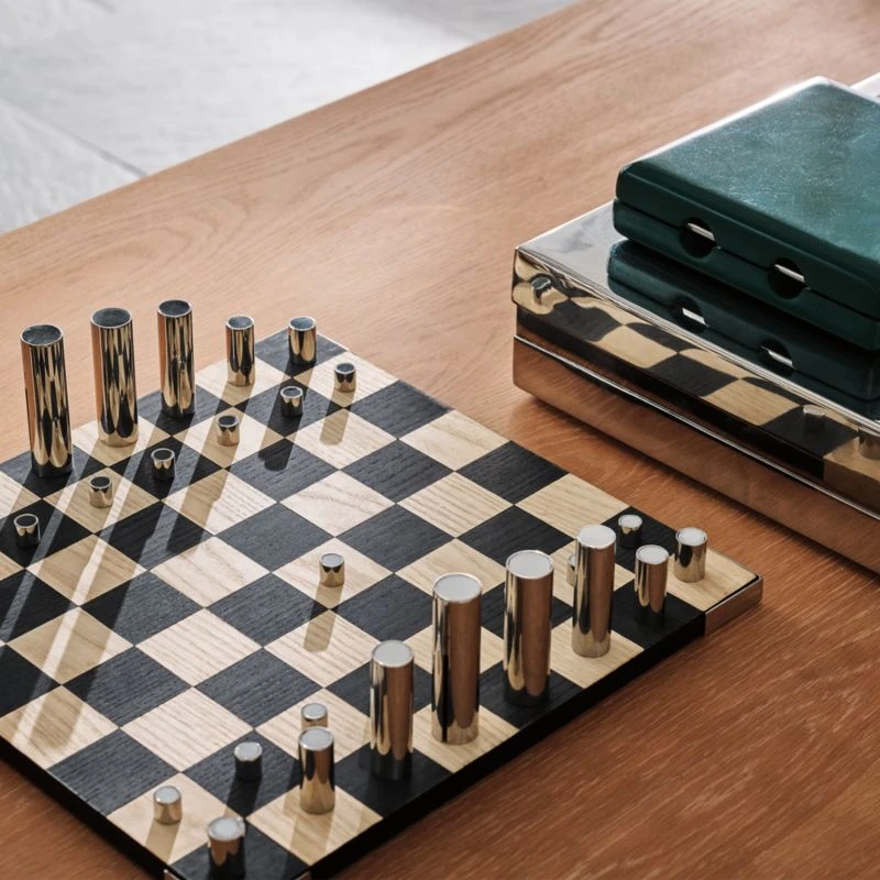 Famiglia Modern Stainless Steel Chess Set - Image 5