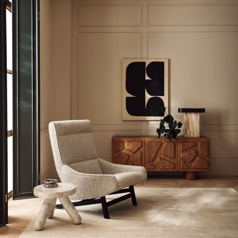 Grosseto Peppered Grey Boucle Lounge Chair - Image 3