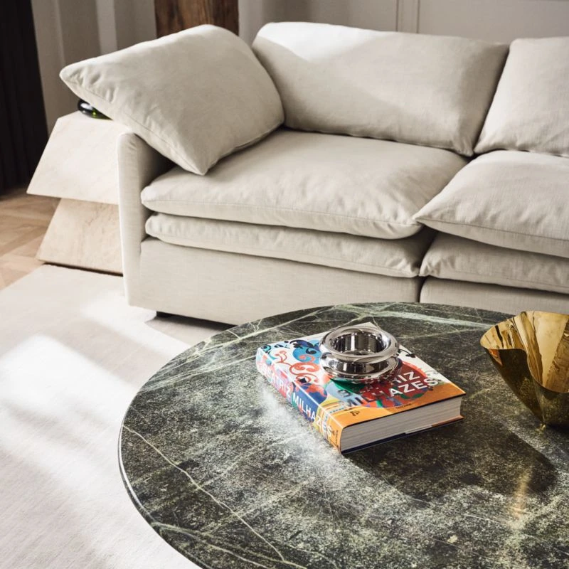 Pasar Round Green Marble Coffee Table - Image 3
