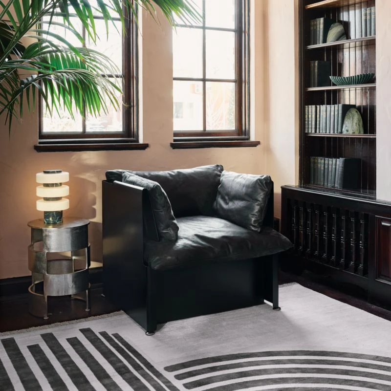 Jalousie Round Silver Cast Aluminum Side Table - Image 3