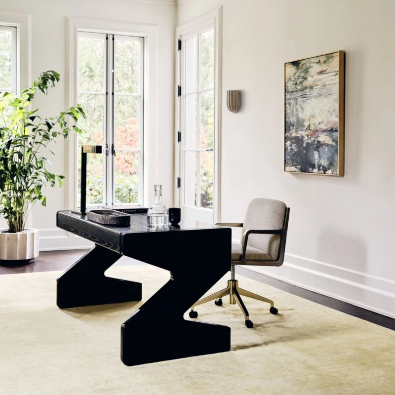 Brecha Ivory Upholstered Office Chair - Image 2