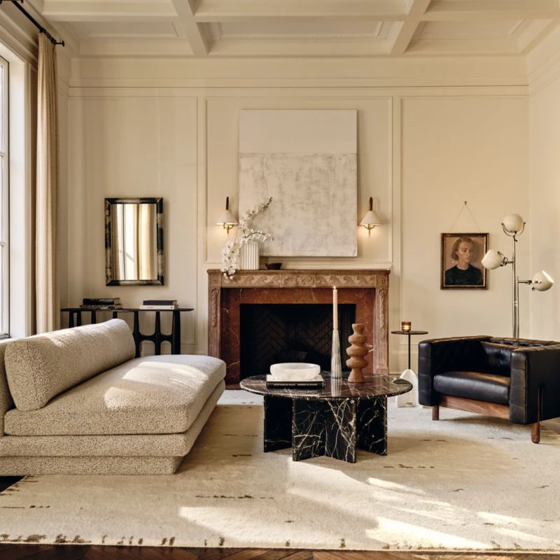 Pasar Round Black Marble Coffee Table - Image 2