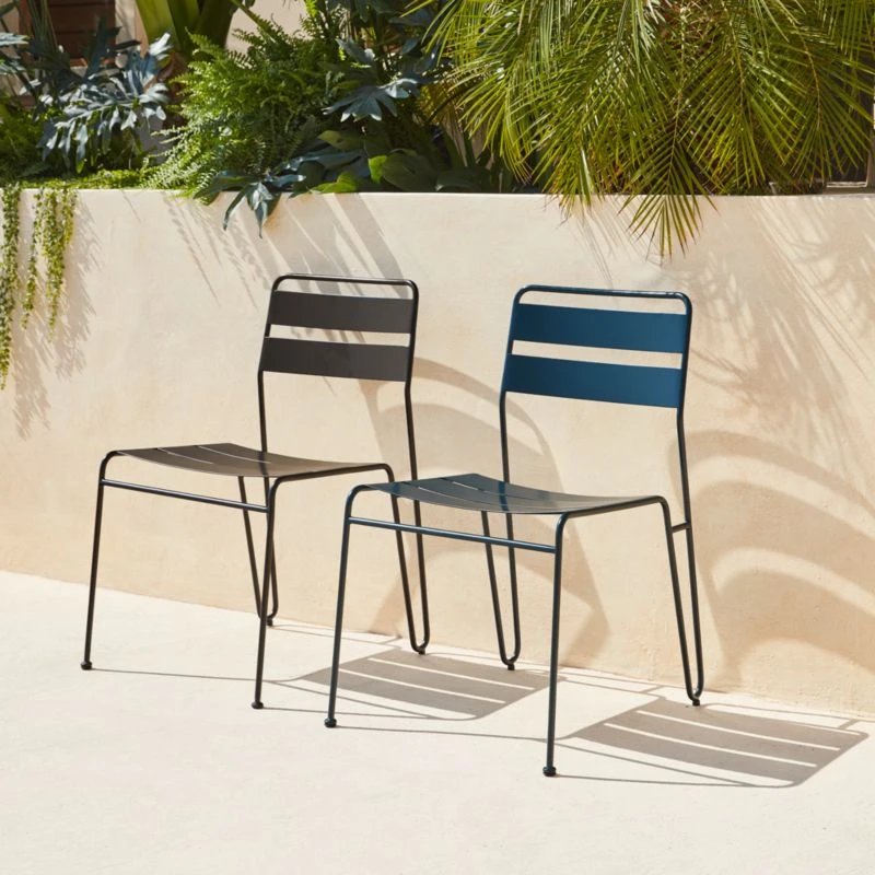 Lucinda Black Outdoor Patio Stacking Chair - Image 4