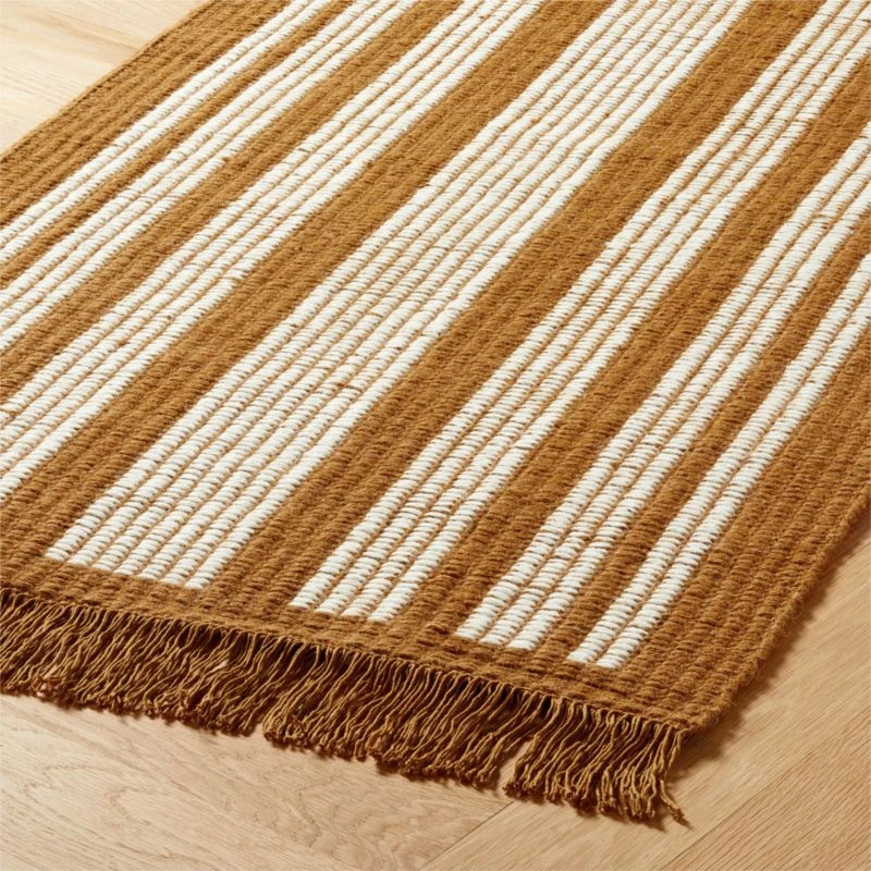 Calia Copper And White Striped Runner Rug 2.5'x8' - Image 3