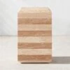 Camada Layered Travertine Outdoor Side Table