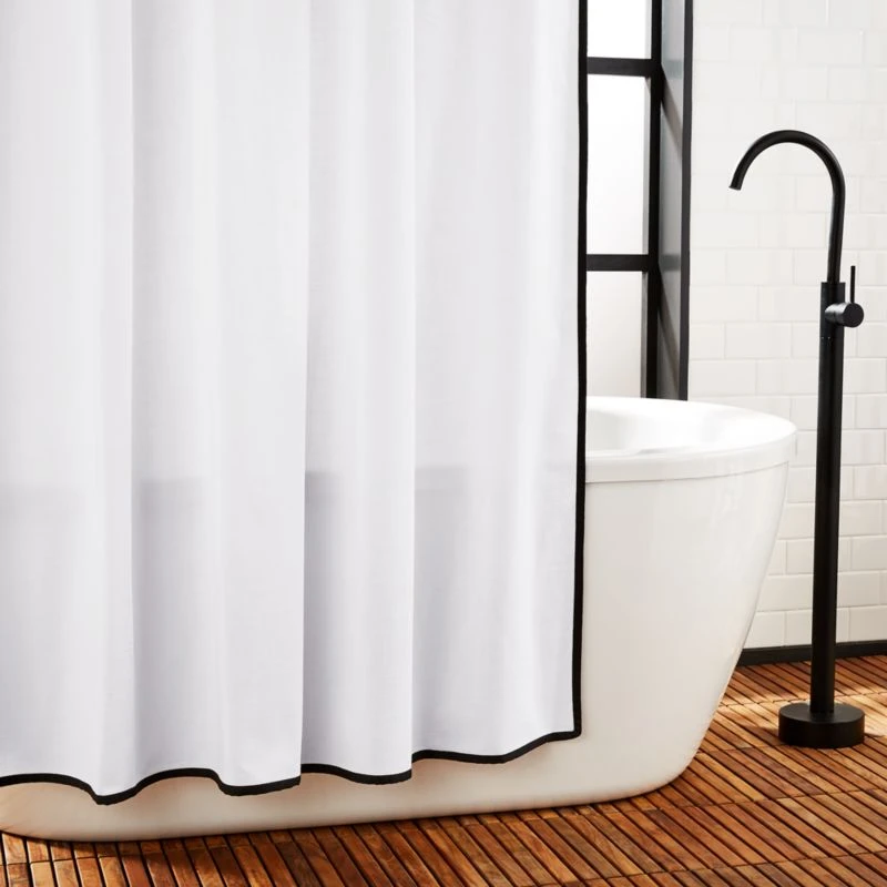 Capri Black Border Shower Curtain 84"