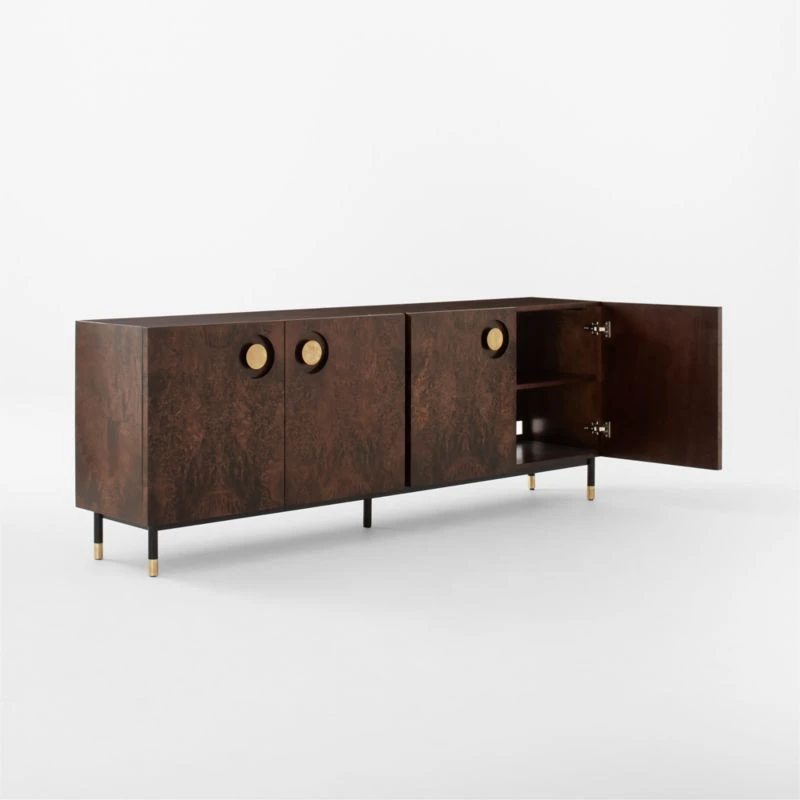 Carbon Brown Burl Wood Media Console - Image 6