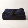 Channel Navy Faux Fur Throw Blanket