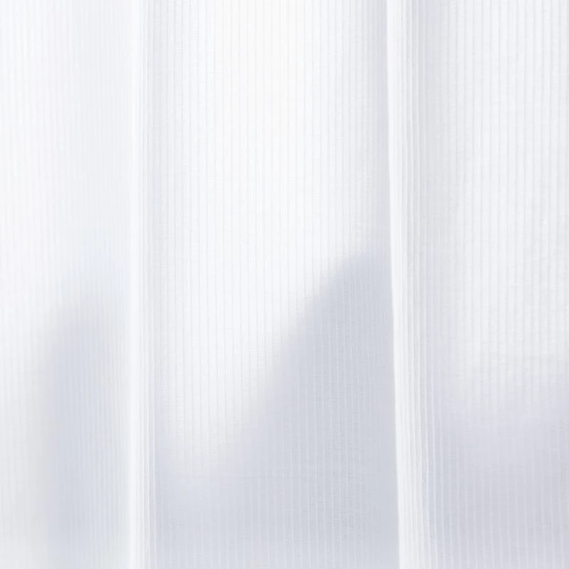 Charlotte Ribbed White Organic Shower Curtain 72" - Image 4