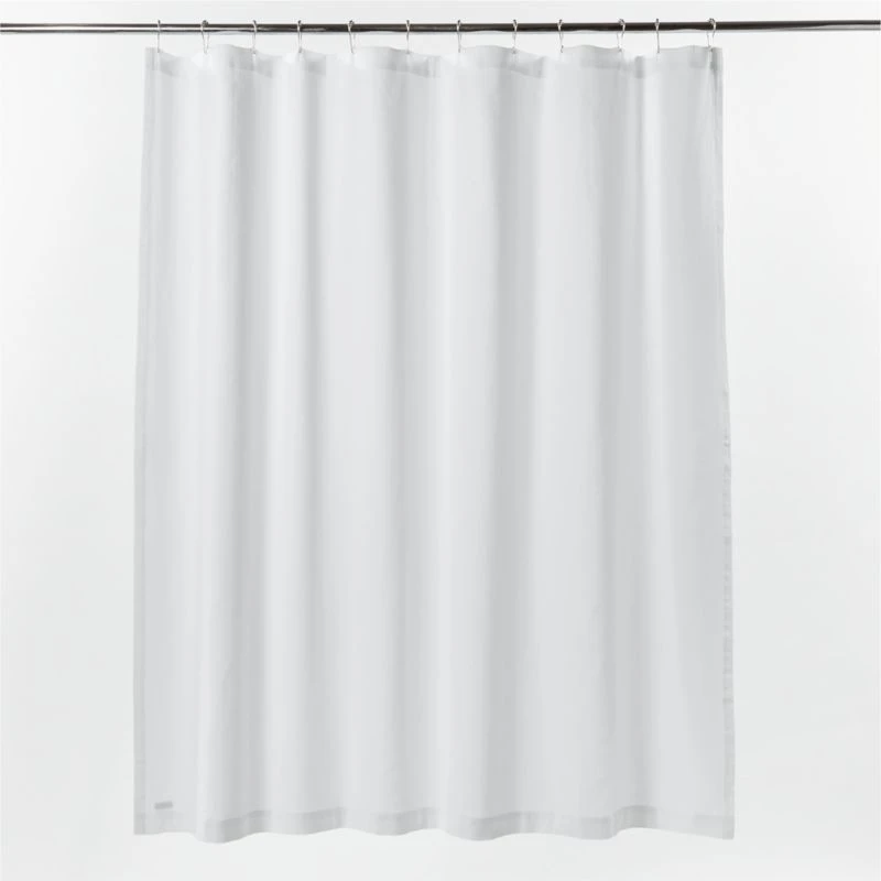 Charlotte Ribbed White Organic Shower Curtain 72" - Image 2