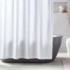 Charlotte Ribbed White Organic Shower Curtain 72"