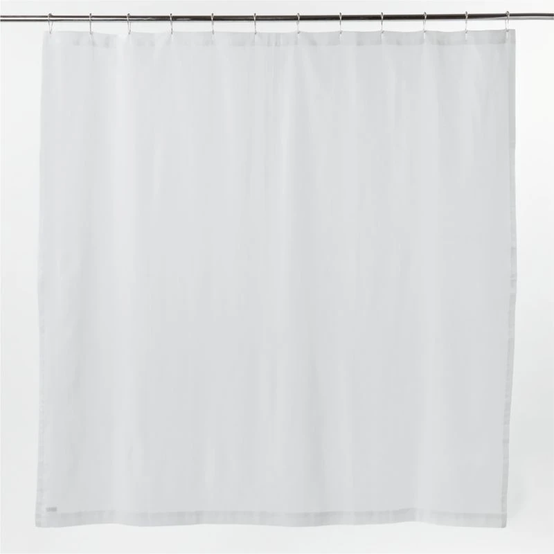 Charlotte Ribbed White Organic Shower Curtain 72" - Image 3