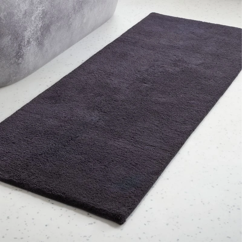 Chase Organic Cotton Black Bath Runner Rug 24"x60" - Image 2