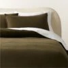 Ciebon Organic Cotton Dark Green Duvet Cover And Pillow Shams