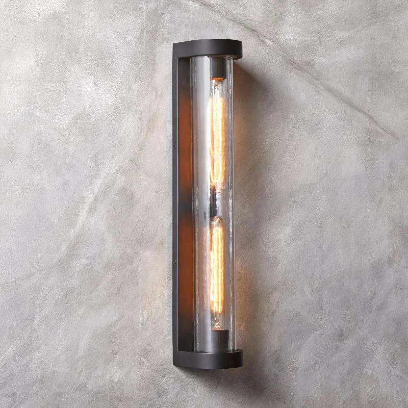 Ciel Textured Glass Double Wall Sconce Light - Image 2