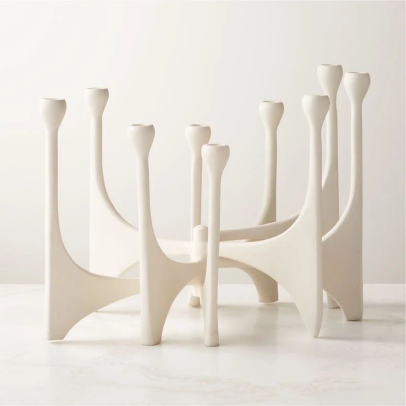 Cinq White Multi Taper Candle Holder Large