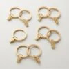 Brushed Brass Curtain Rings With Clips Set Of 9